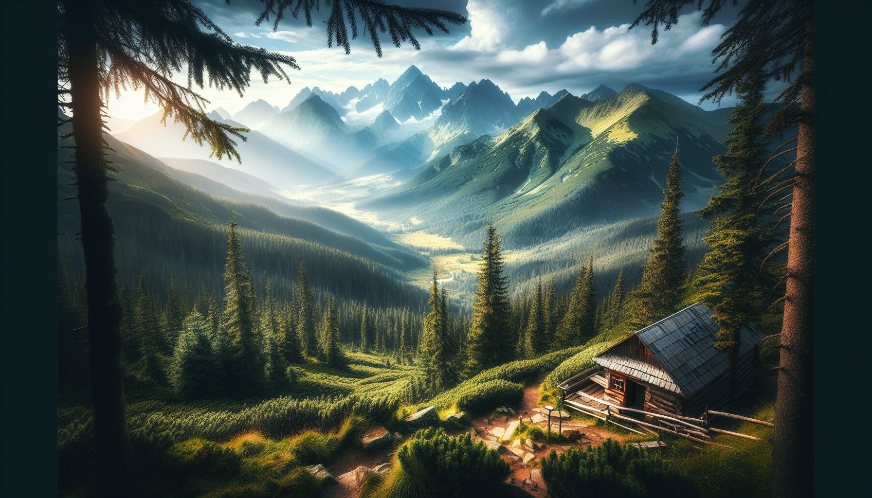 view of the Tatra Mountains from a mountain hut