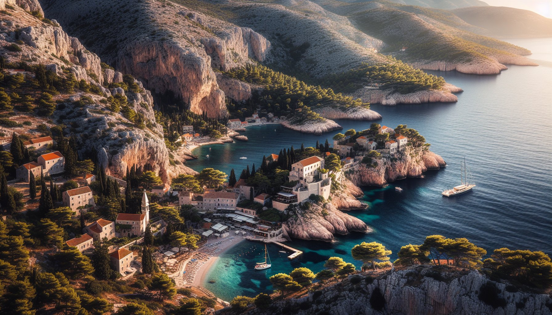 Dalmatian coast line in Croatia